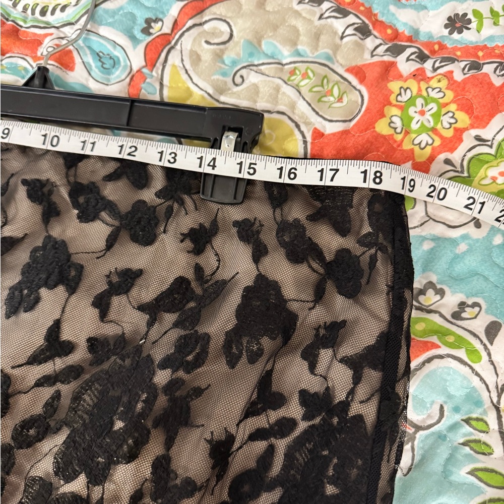 Talbots Womens Beige Black Lace Overlay Pencil MAXI Length Skirt NWT Formal 16 - Picture 5 of 7